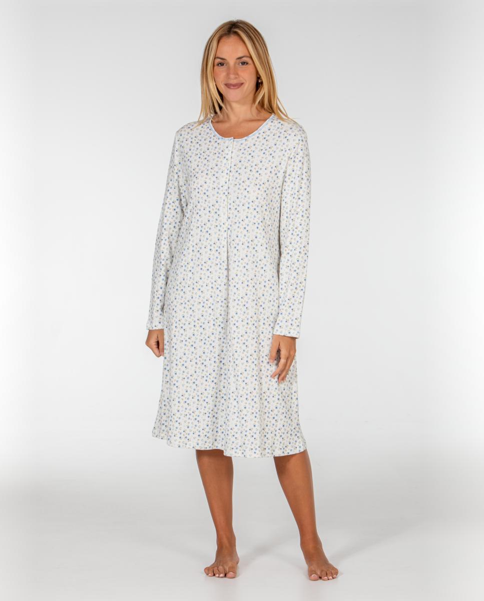 Imagem 0 de Camisa de Dormir com Decote Redondo e Carcela com Prega