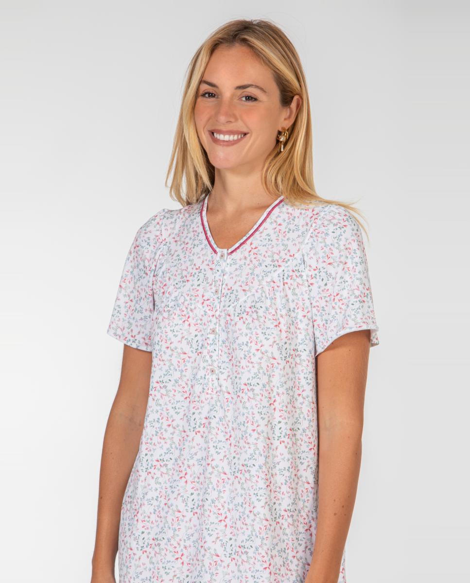 Camisa de Dormir Curta. Rosa-3
