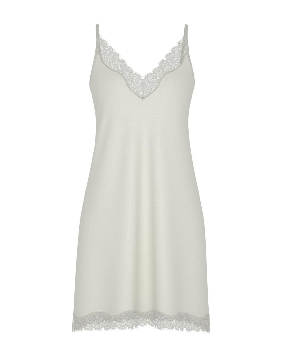 Camisa de Dormir de Alças Ajustáveis e Decote em Bico Cru-4