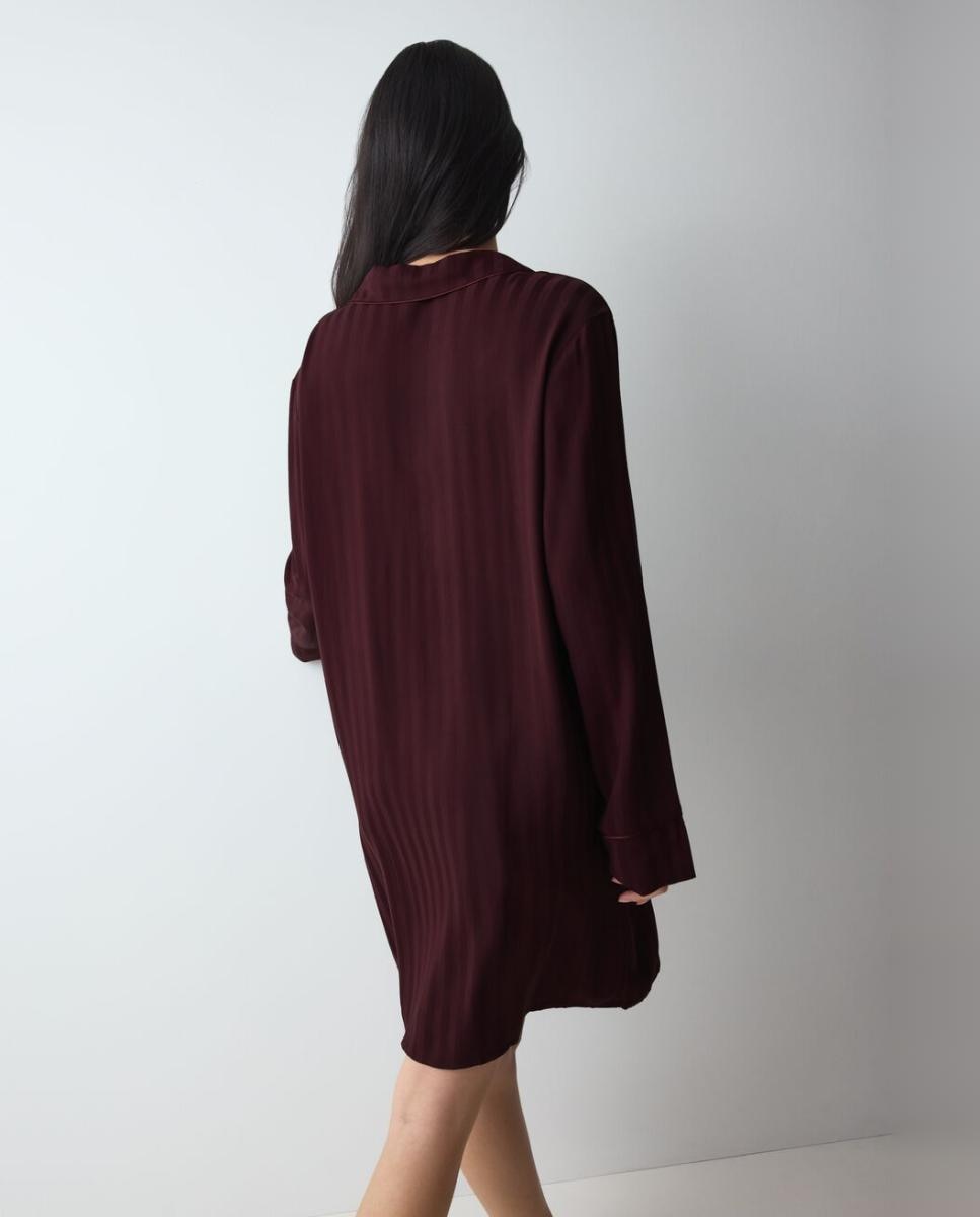Camisón estilo broyfriend de viscosa abotonado - Triumph - Granate Granate-2