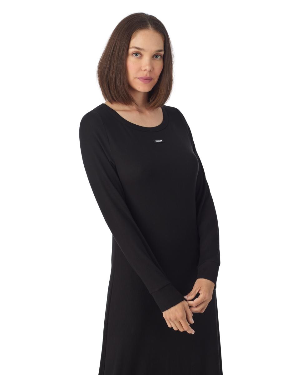 Camisa de Dormir de Viscose Preto-2