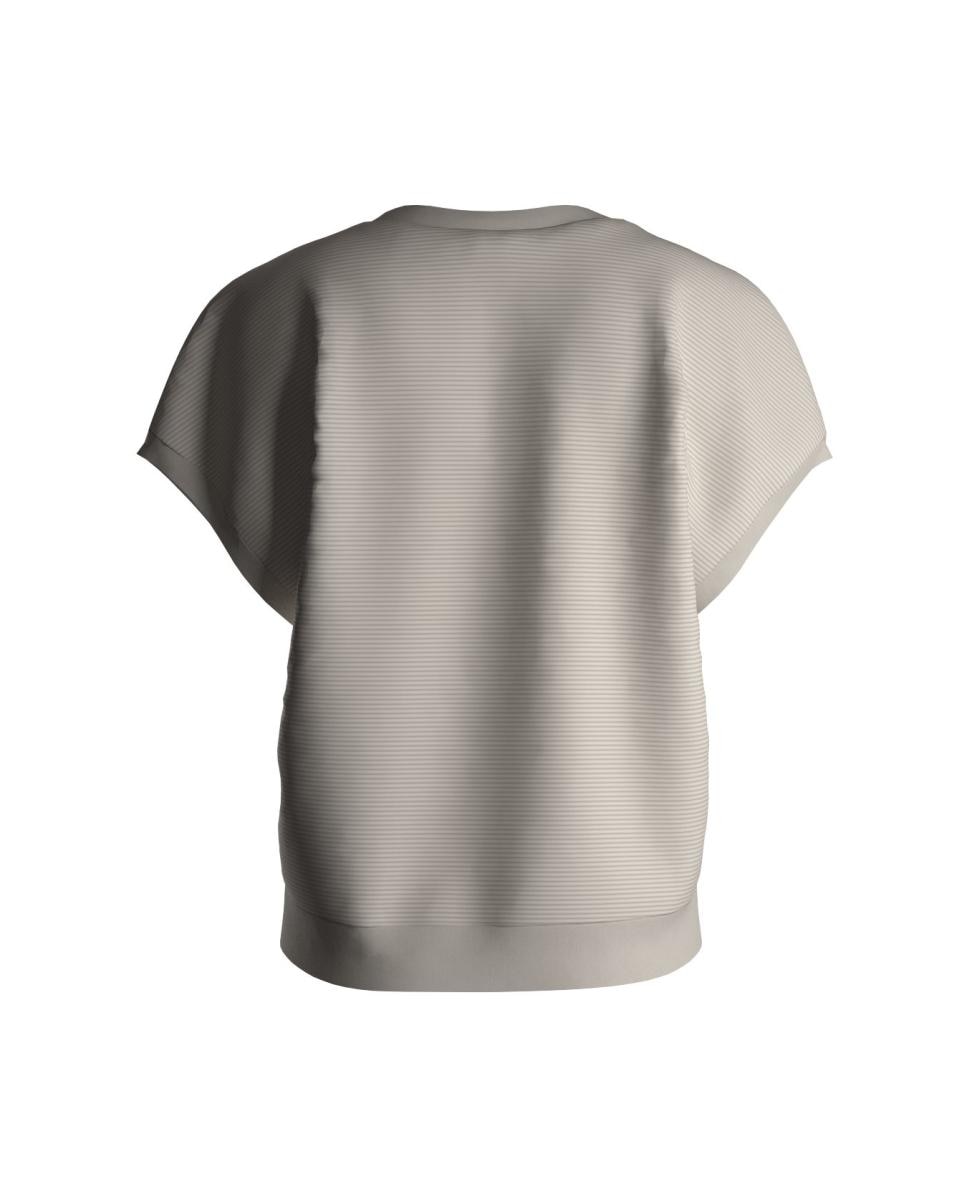 T-shirt de Pijama em Poliéster com Manga Curta Branco-2