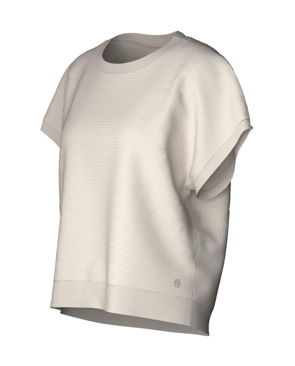 T-shirt de Pijama em Poliéster com Manga Curta Branco-3