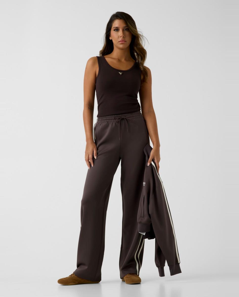 Imagen 2 de Camiseta deportiva lisa sin mangas de mujer - Guess - Marrón Marrón