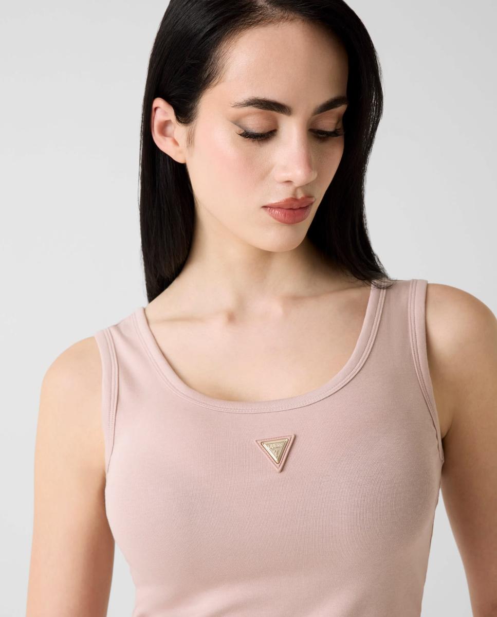 Imagen 3 de Camiseta deportiva lisa sin mangas de mujer - Guess - Natural Natural