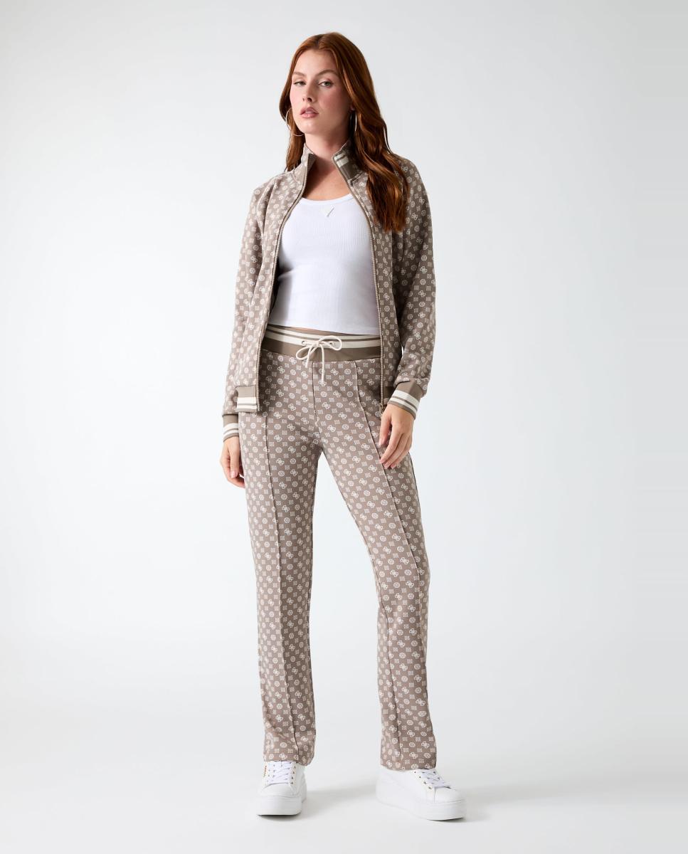 Imagen 0 de Pantalón estampado con bolsillos de mujer Marrón