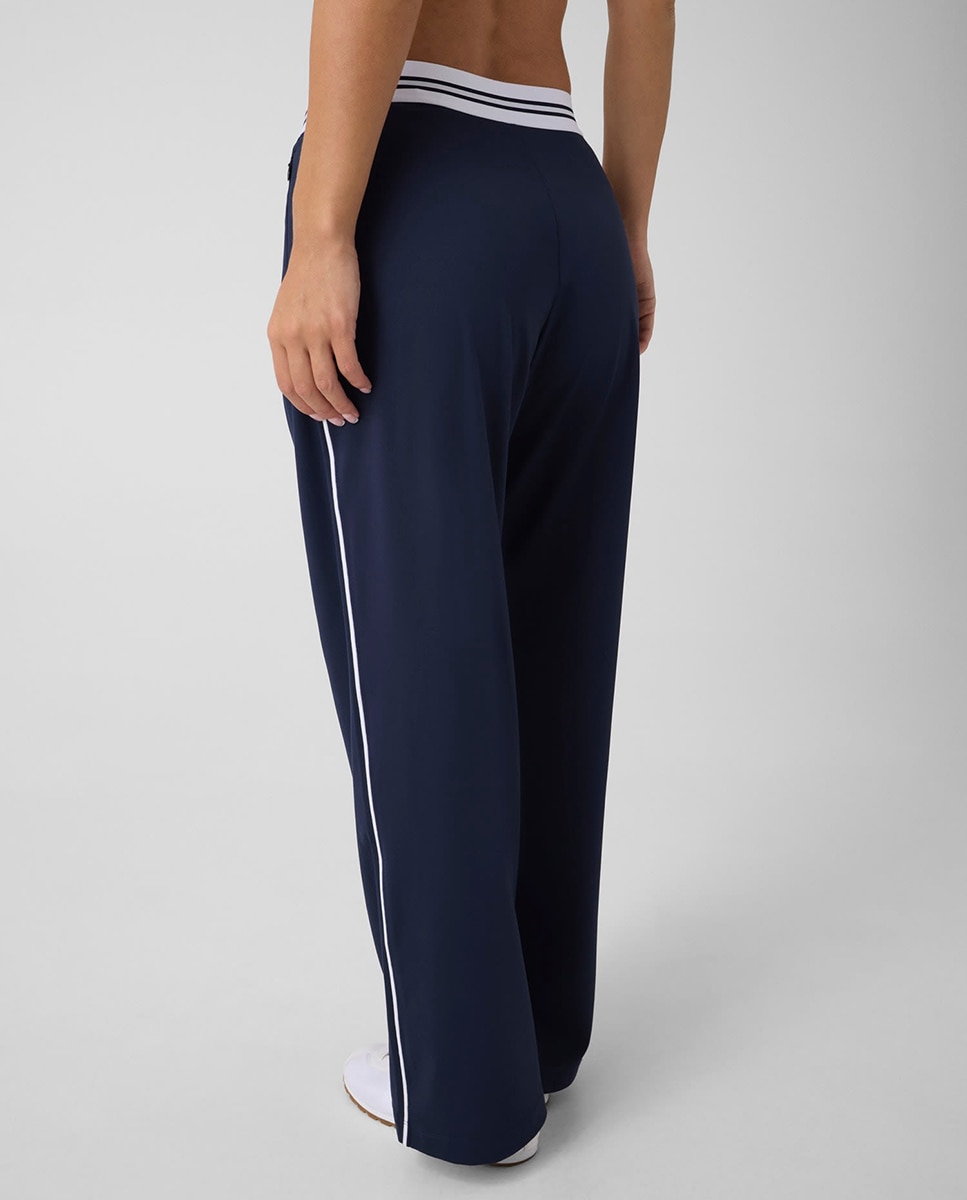 Pantalón elástico de mujer con cinturilla a contraste - Guess - Azul Azul-3