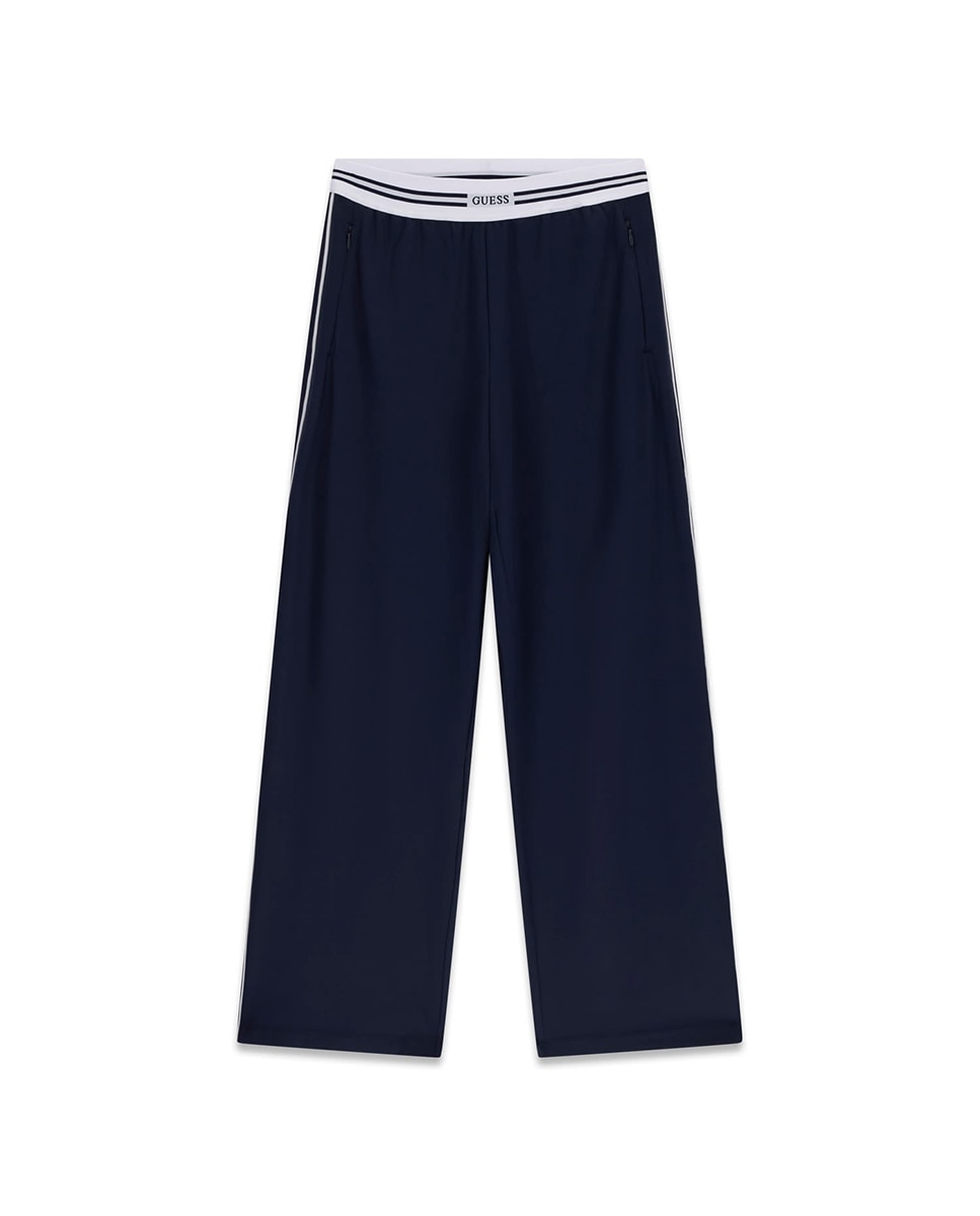 Pantalón elástico de mujer con cinturilla a contraste - Guess - Azul Azul-5