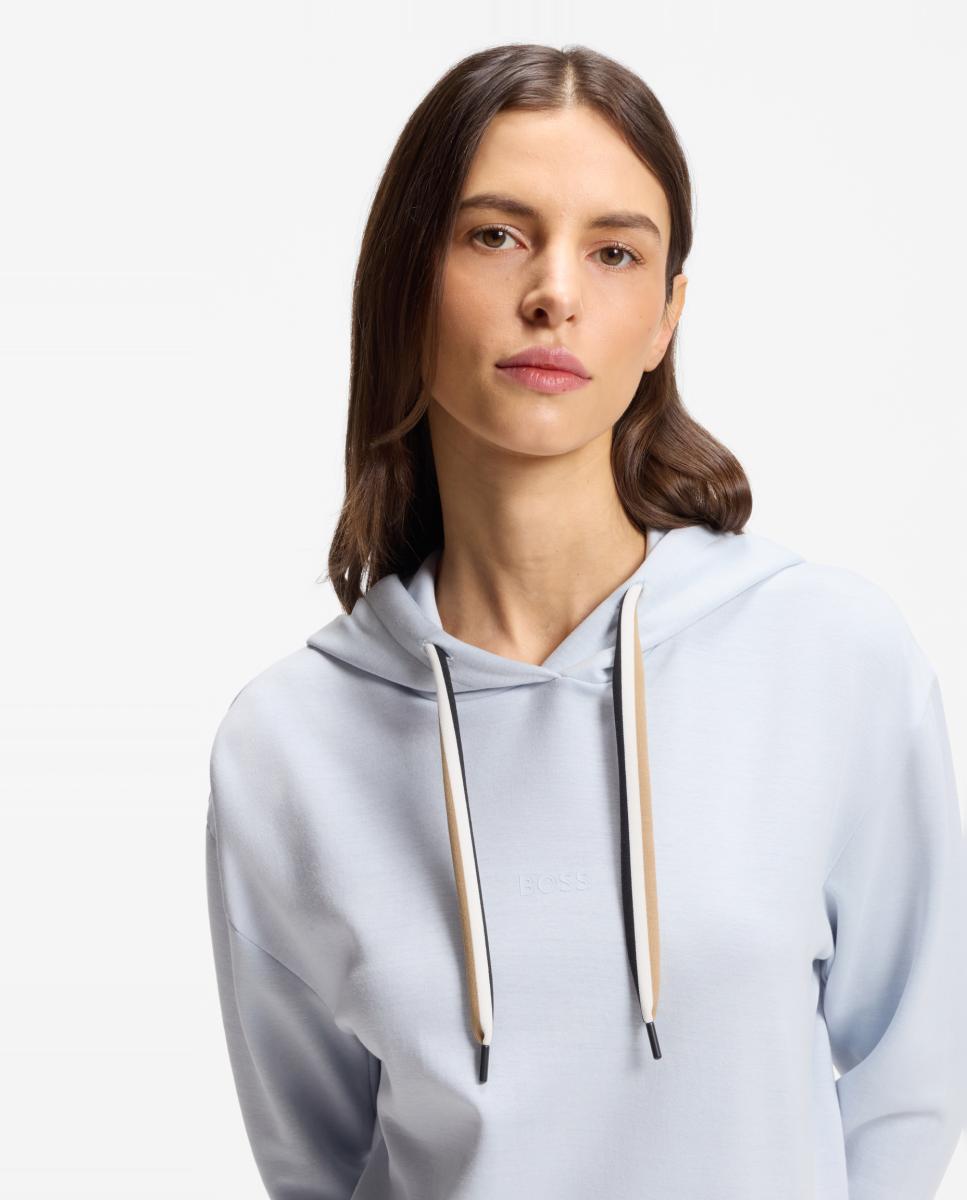 Sweatshirt Regular Fit com Capuz em Algodão Orgânico - Rosa Azul-3