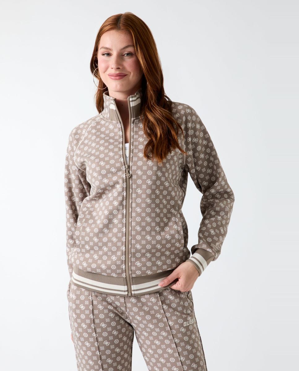 Imagen 0 de Chaqueta con cremallera y bolsillos de mujer Marrón