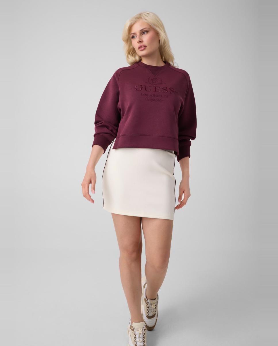 Imagen 0 de Sudadera de mujer con escudo y escrito de la marca frontal bordado al tono Rojo