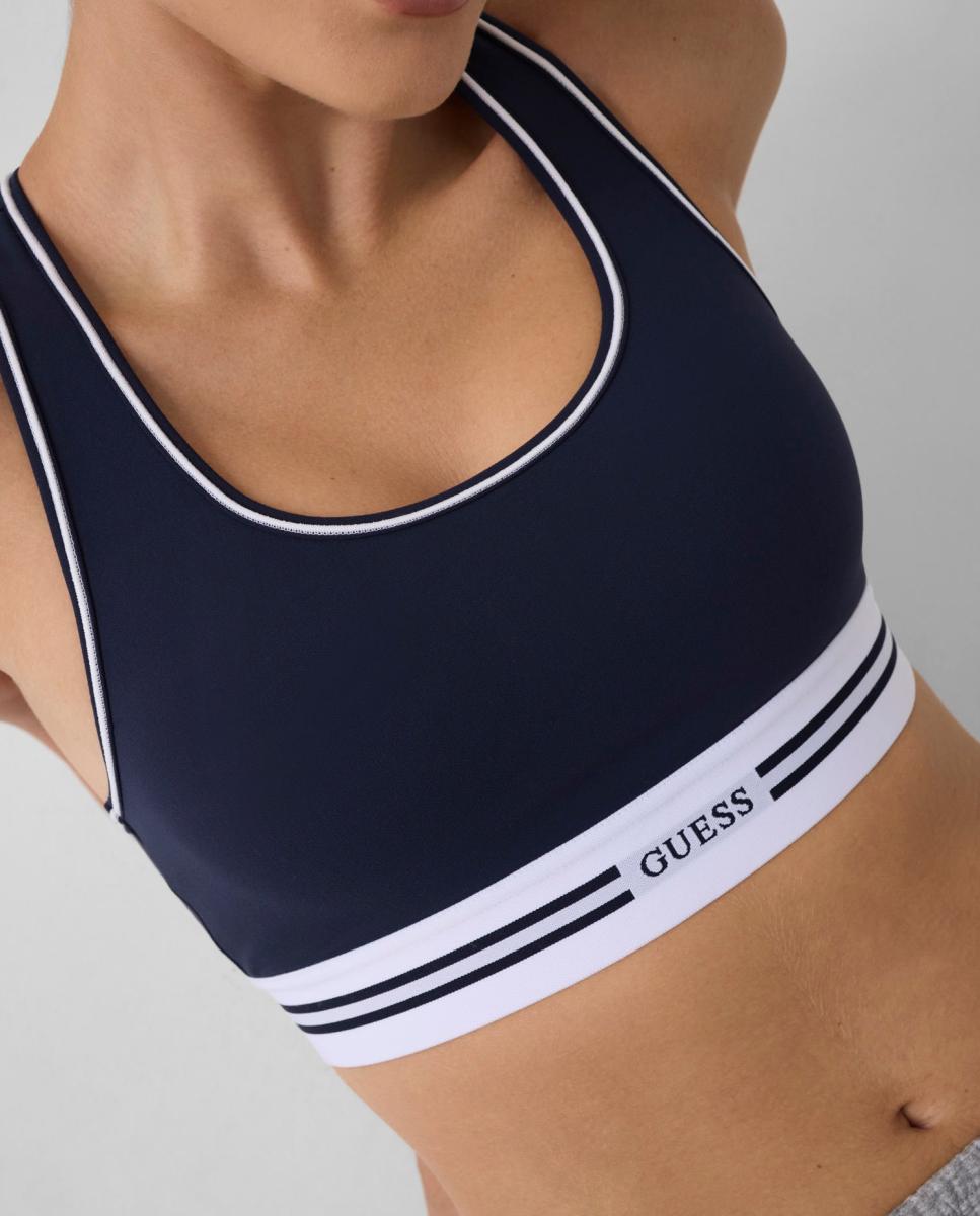 Imagen 0 de Top elástico de mujer con logo Azul