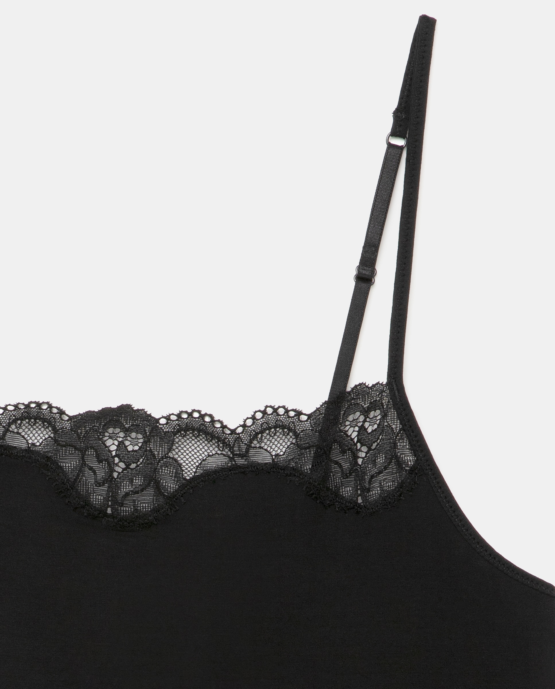 T-shirt de alças em modal Preto-2