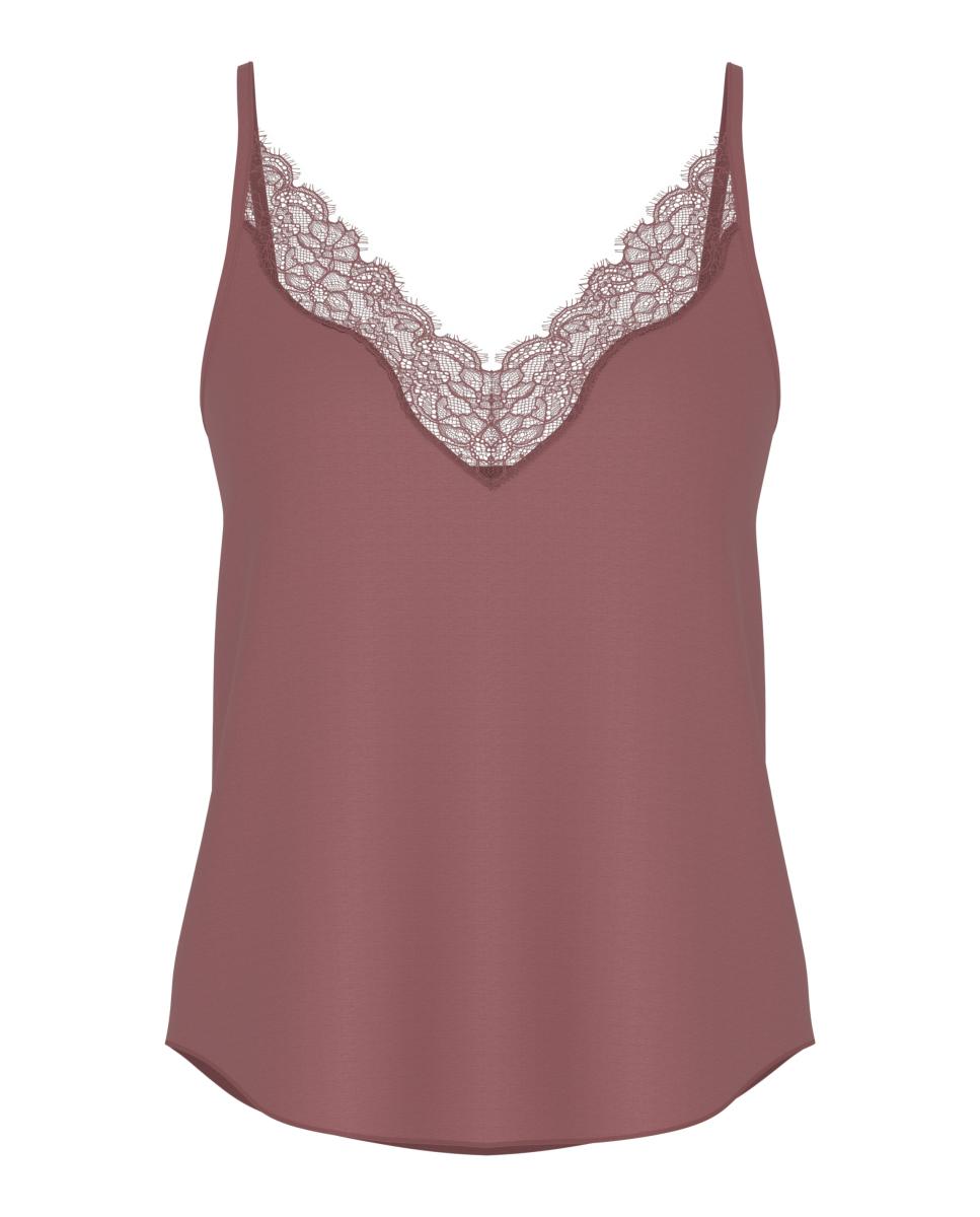 Camisa Tipo Top com Renda e Alça Ajustável Rosa-5