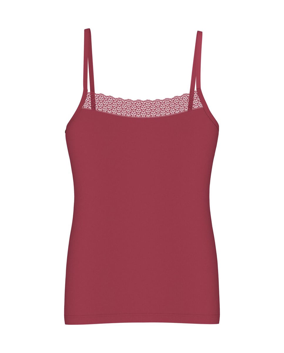 Top de Alças Sedoso de Tencel Modal Vermelho-4