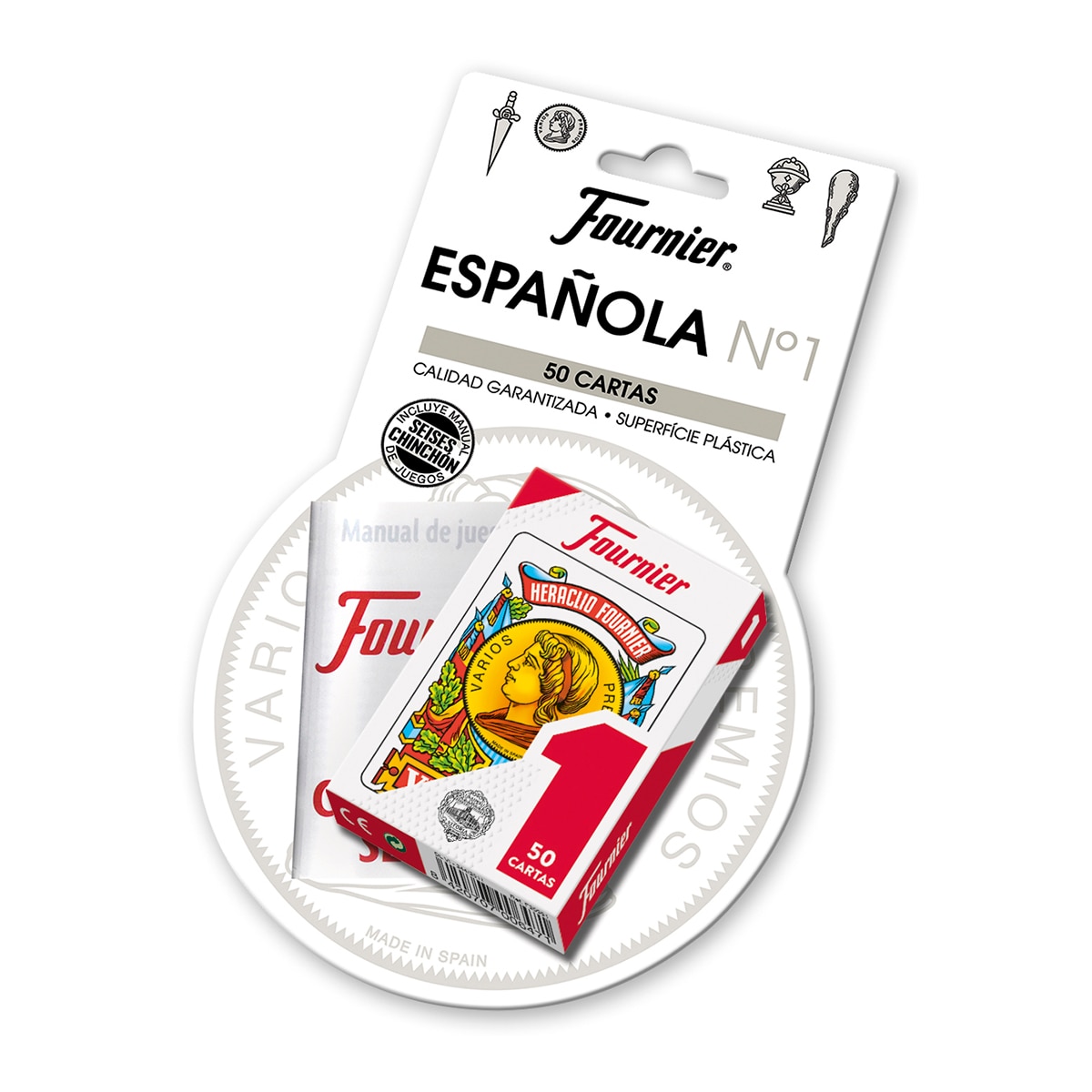 Baraja Española Fournier nº1 de 50 Cartas Azul y Rojo 2