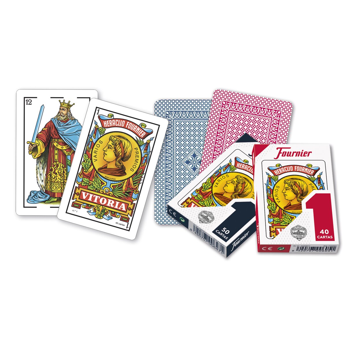 Baraja Española Fournier nº1 de 50 Cartas Azul y Rojo 3