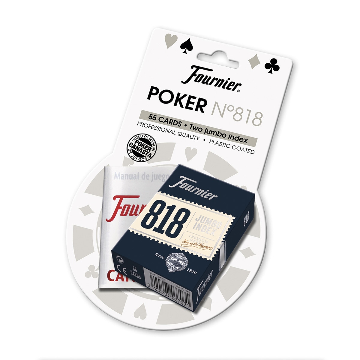 Baraja Poker Fournier nº818 de 55 Cartas Azul y Rojo 1
