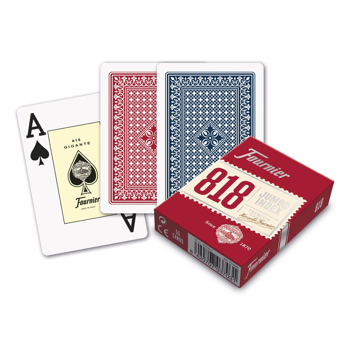 Baraja Poker Fournier nº818 de 55 Cartas Azul y Rojo 3