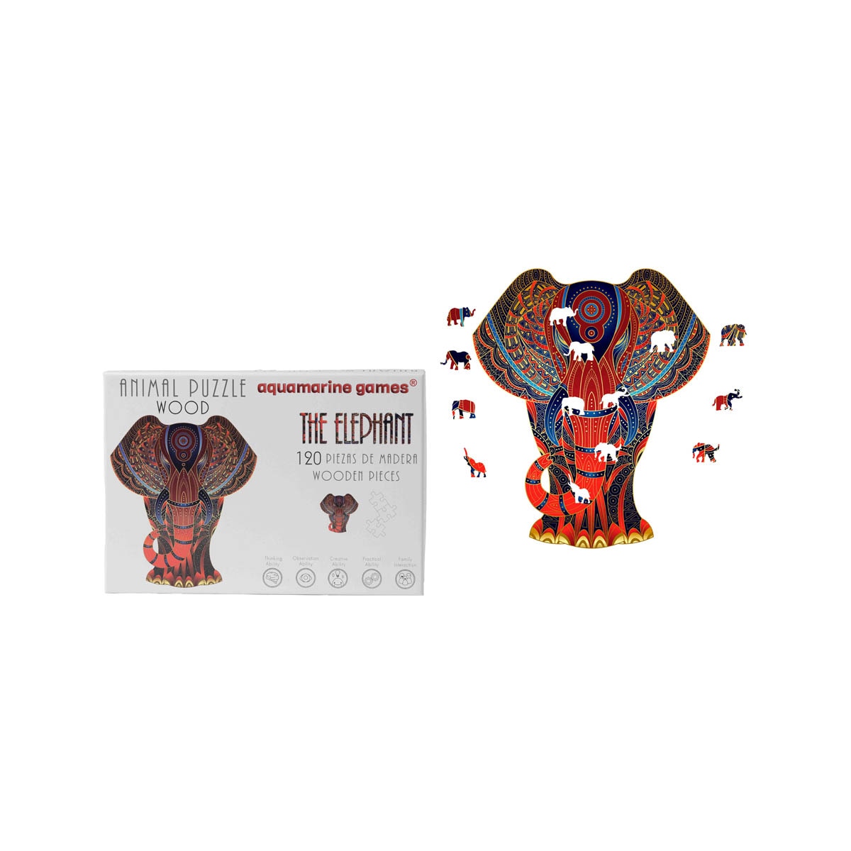 Imagem 0 de Puzzle de madeira Aquamarine Games The Elephant