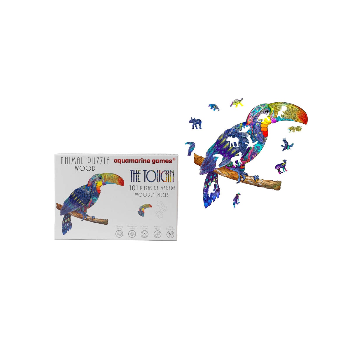 Imagem 0 de Puzzle de madeira Aquamarine Games The Toucan