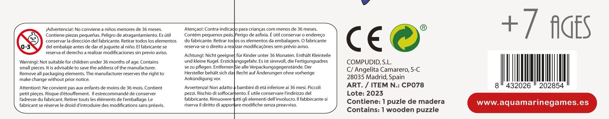 Puzzle de madeira Aquamarine Games The Toucan 4