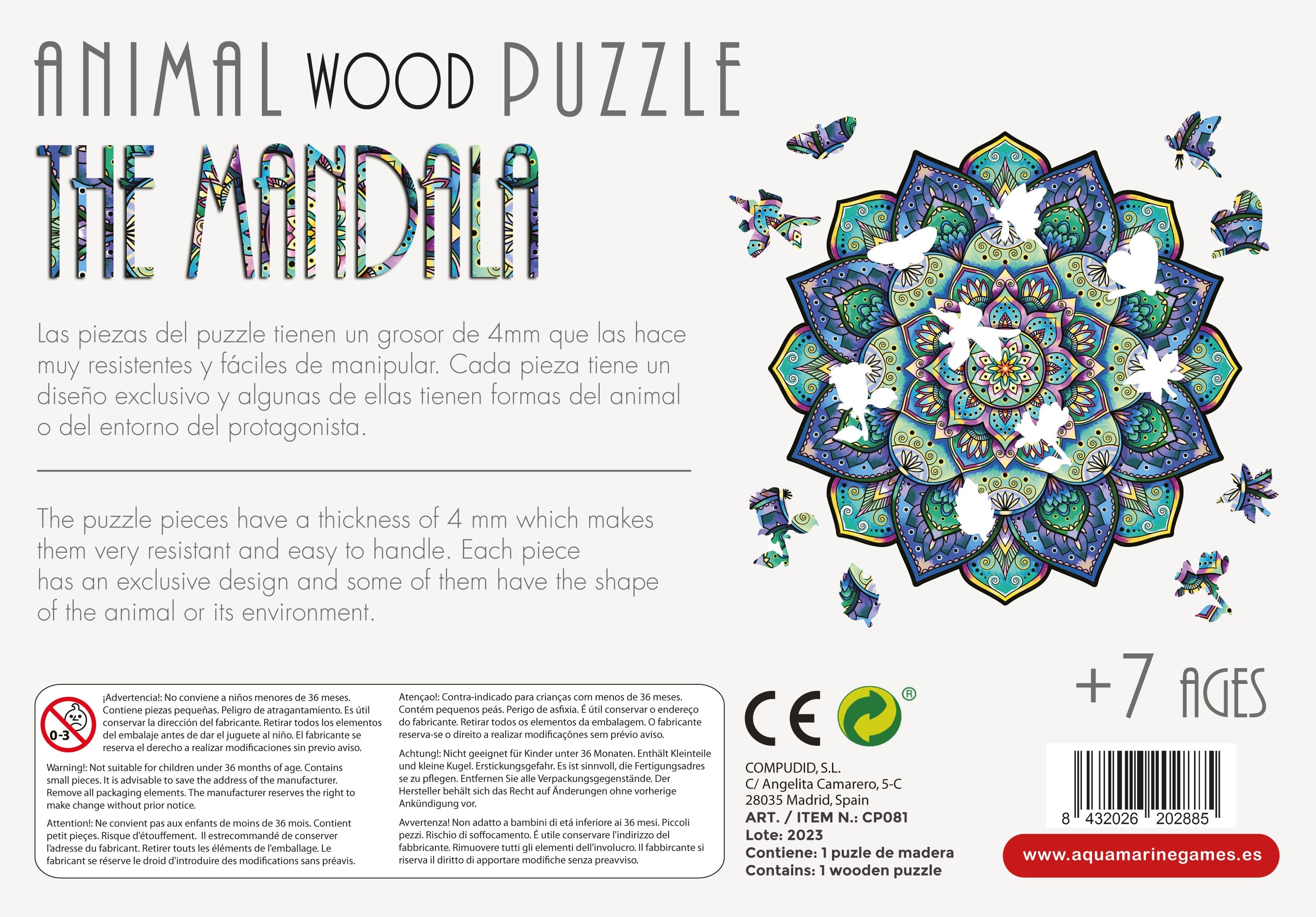 Puzzle de madeira Aquamarine Games The Mandala 4