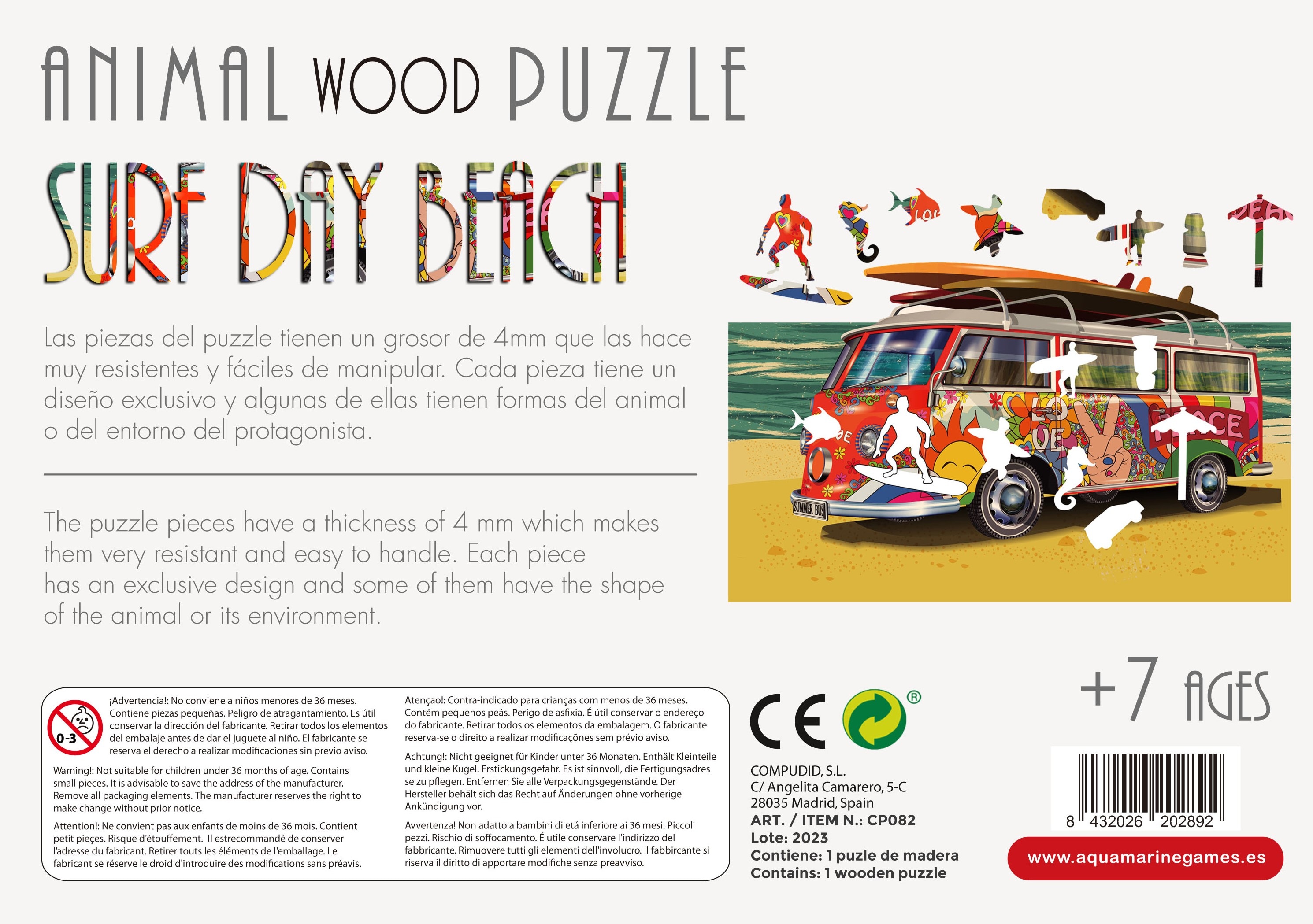 Imagen 3 de Puzzle de madera Aquamarine Games Surf day