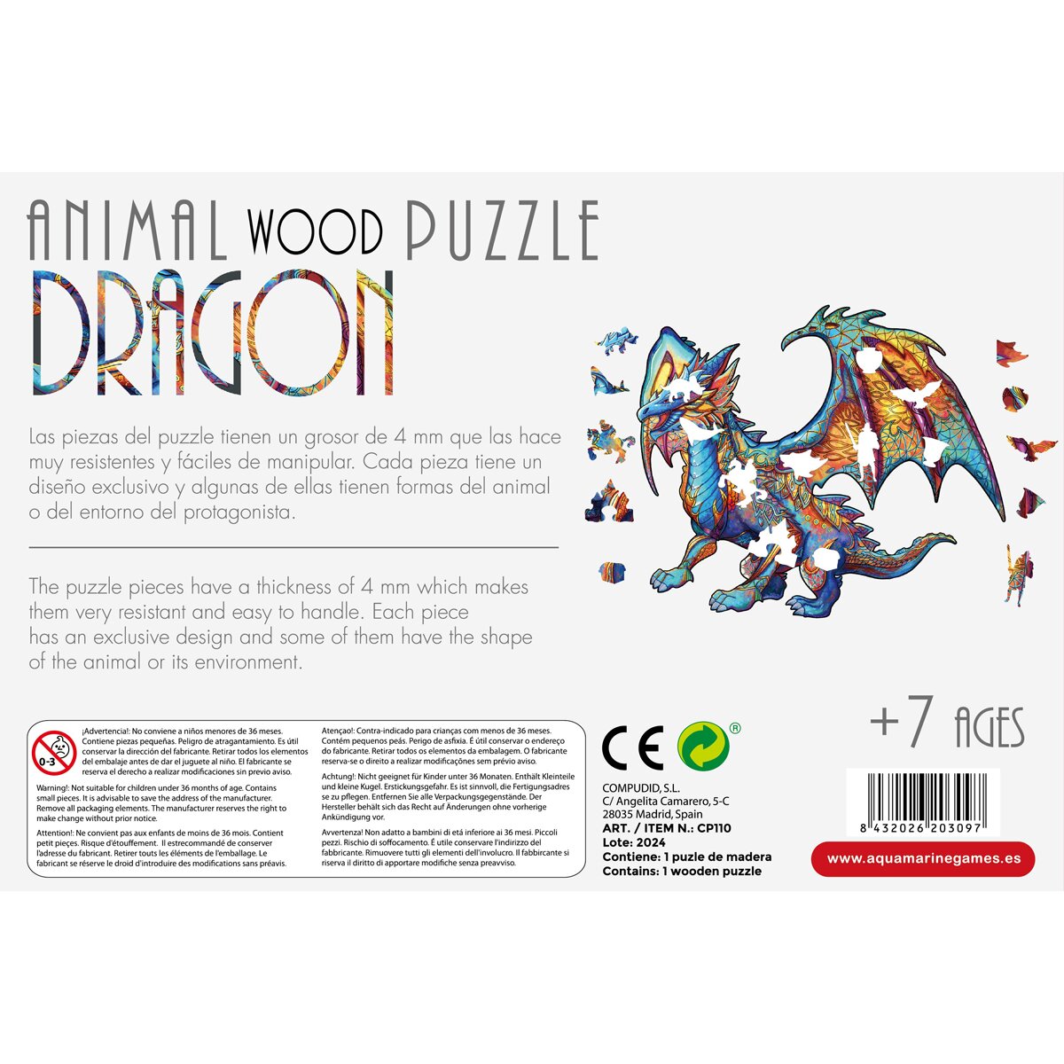 Puzzle de Madeira Dragão 4