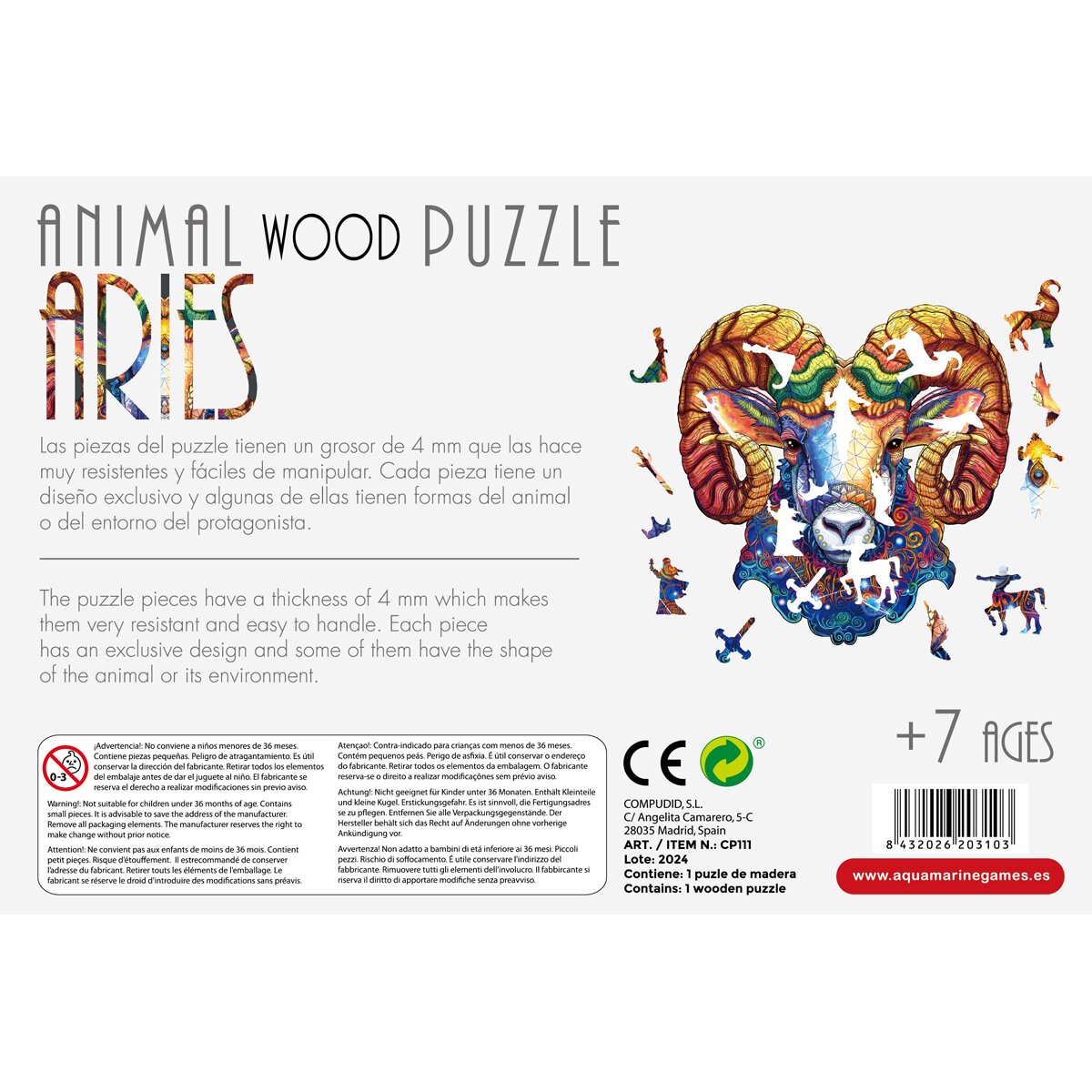 Puzzle de madera Aquamarine Games The Aries 4