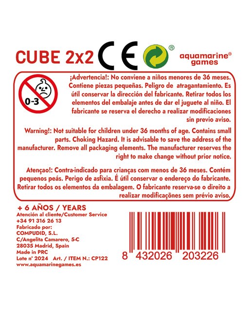 Puzzle Aquamarine games cubo 2x2 3