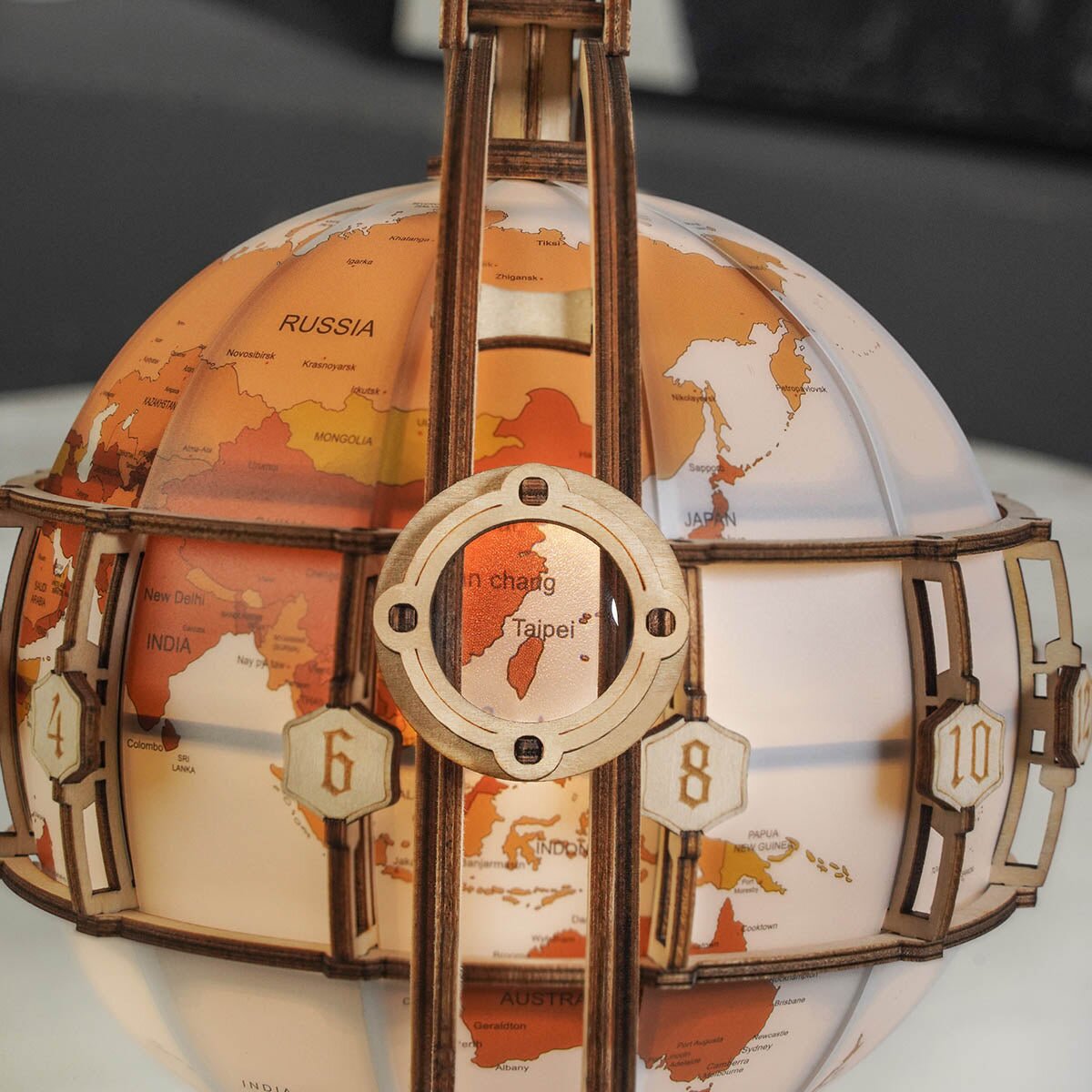 Maquete De Madeira Rokr Luminous Globe 8