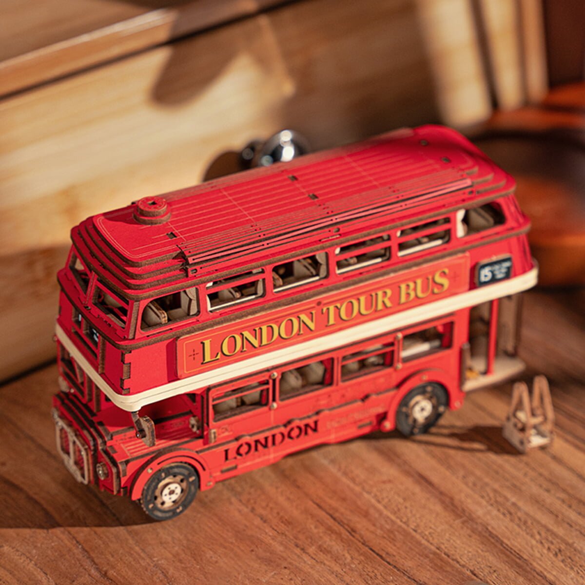 Maquete de Madeira Rolife London Tour Bus 6