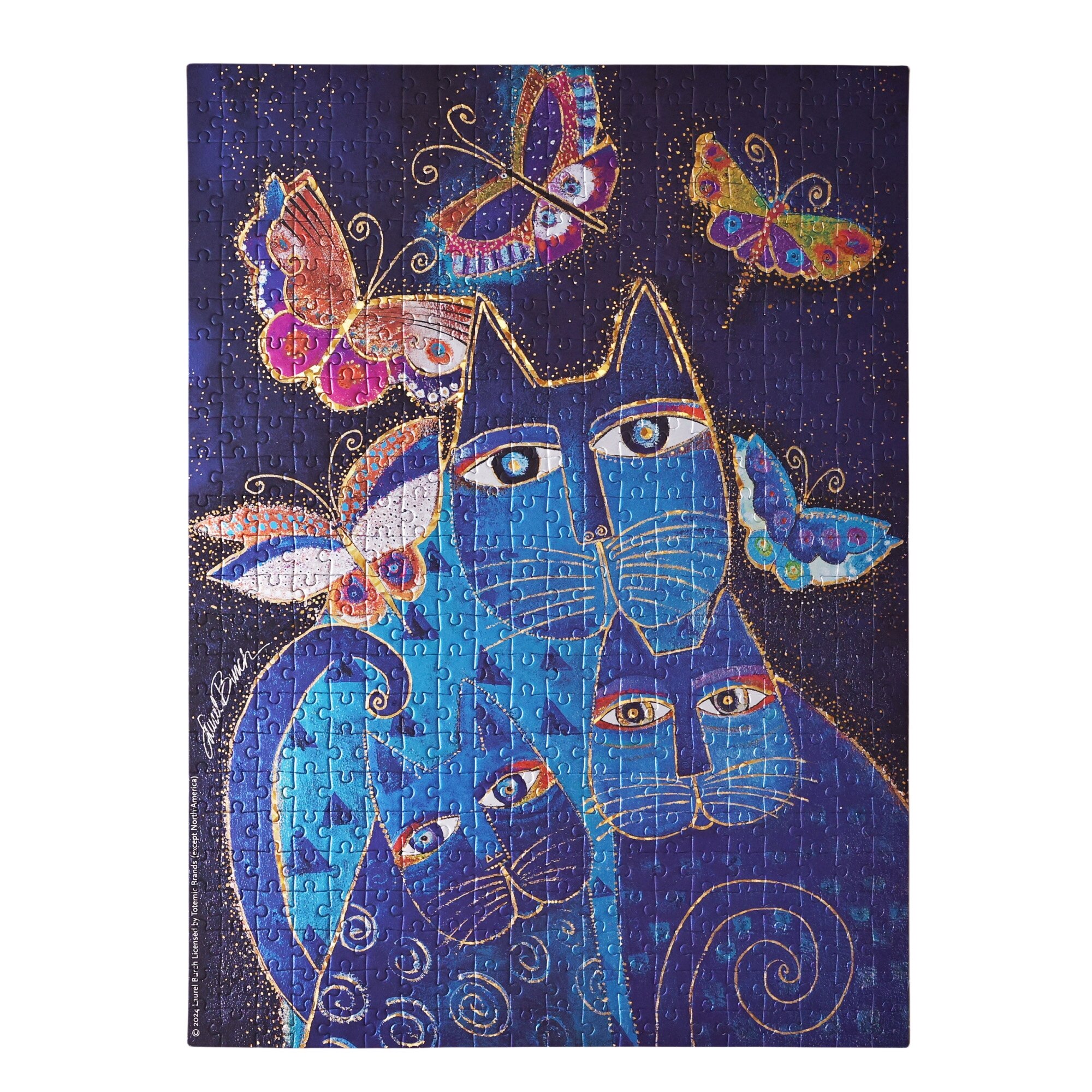 Puzzle de 500 Peças de Gatos Azuis e Borboletas 3