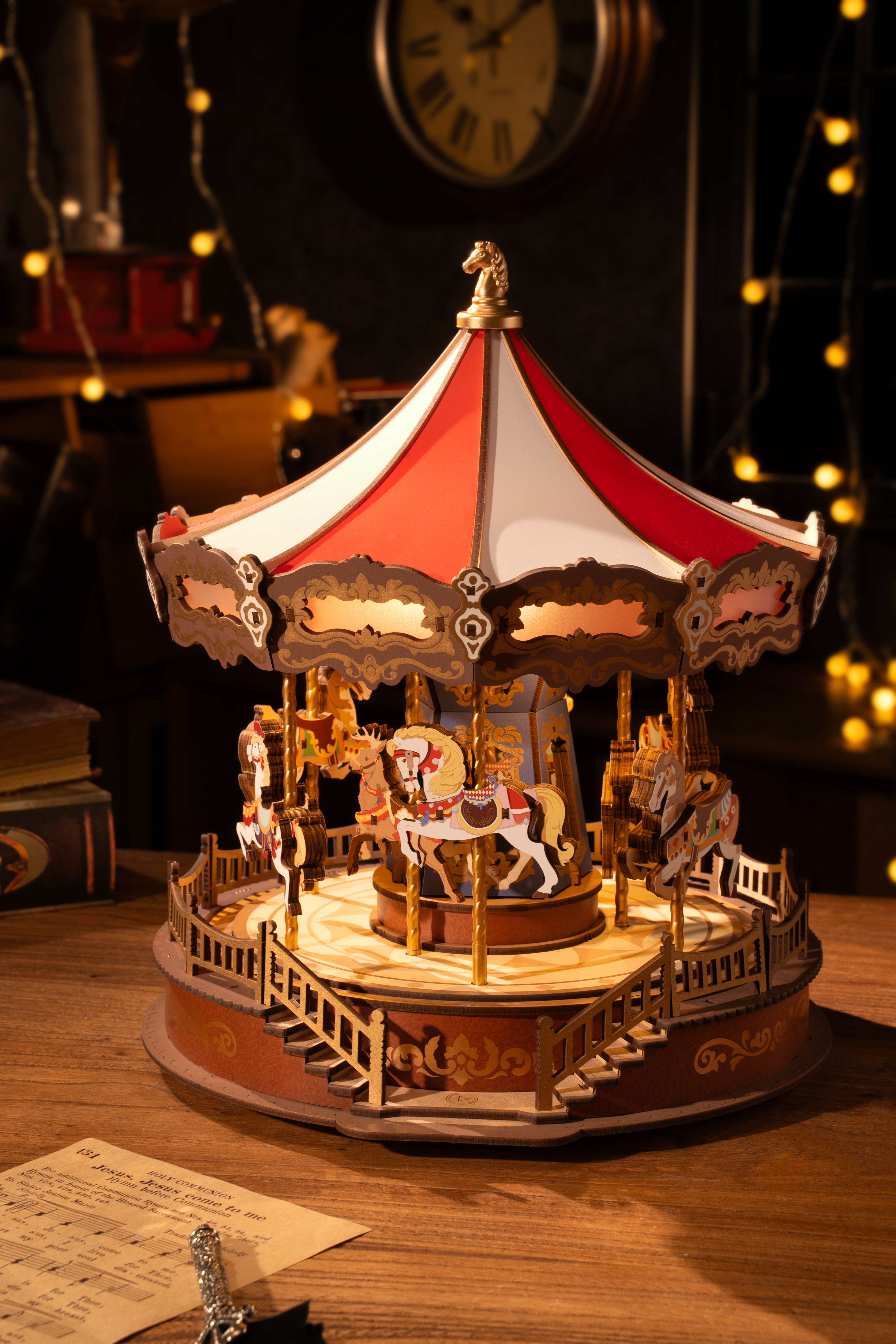 Maquete de Madera Classic Carousel 24