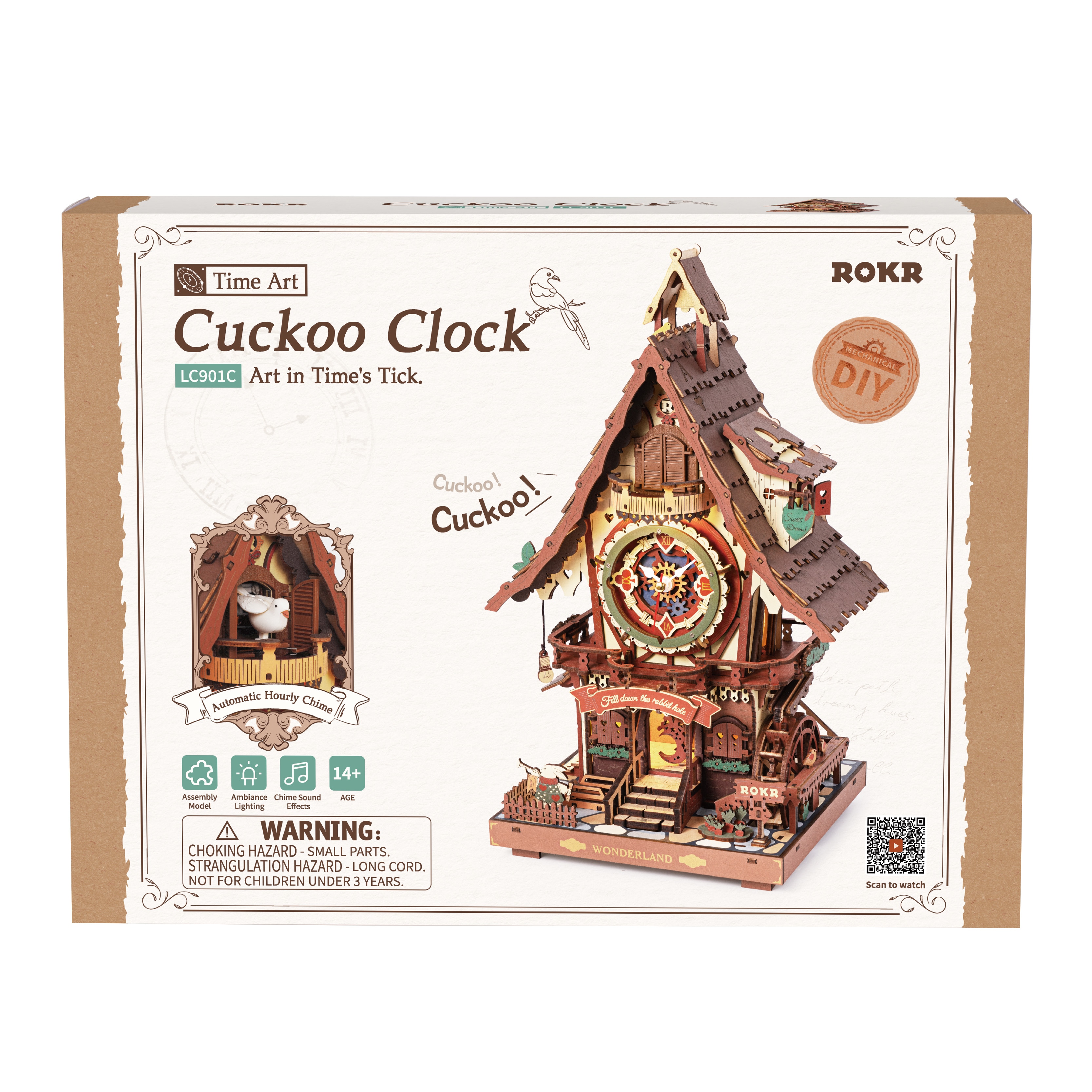 Maquete de Madeira  Cuckoo Clock Mechanical 3