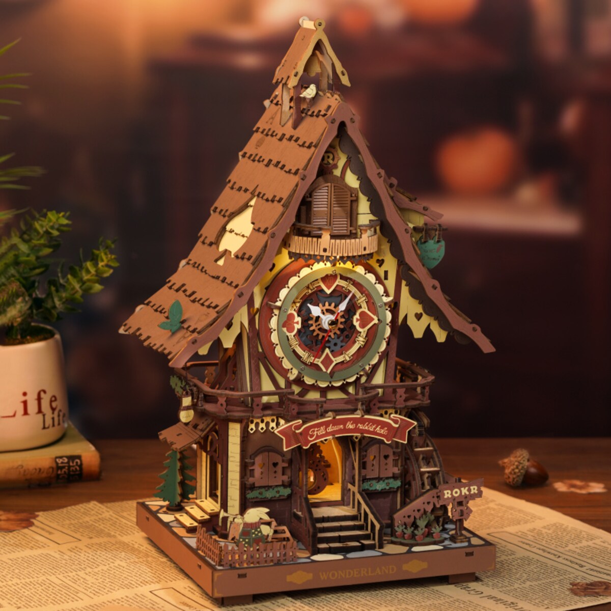Maqueta de madera Robotime Cuckoo Clock Mechanical 5