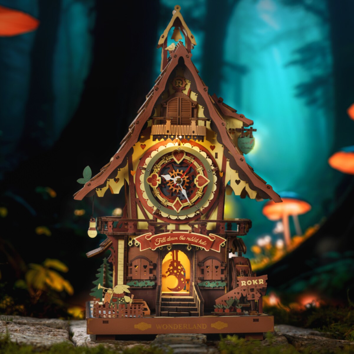 Maqueta de madera Robotime Cuckoo Clock Mechanical 19