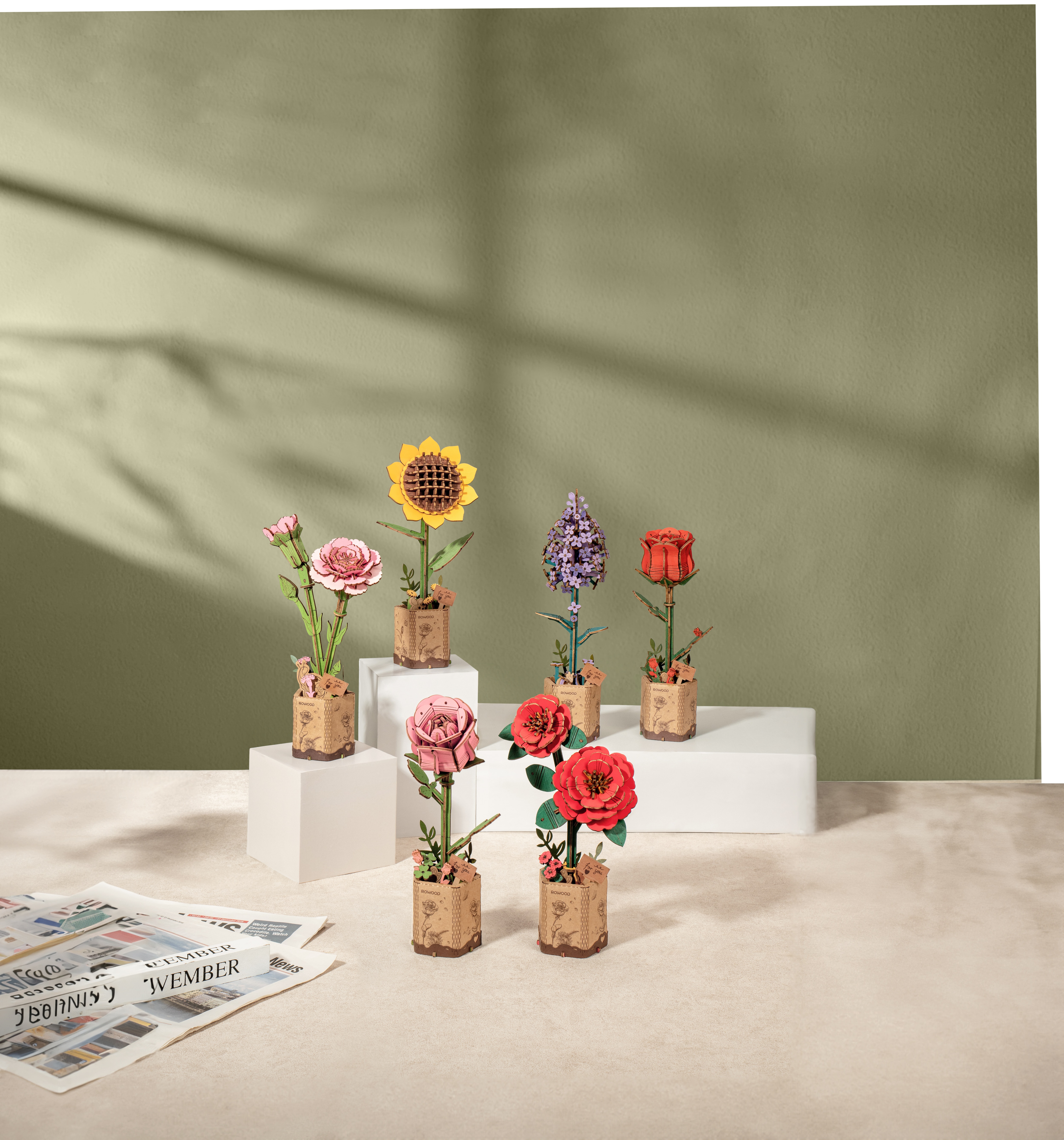 Maquete de Madeira Rosa Vermelha 2