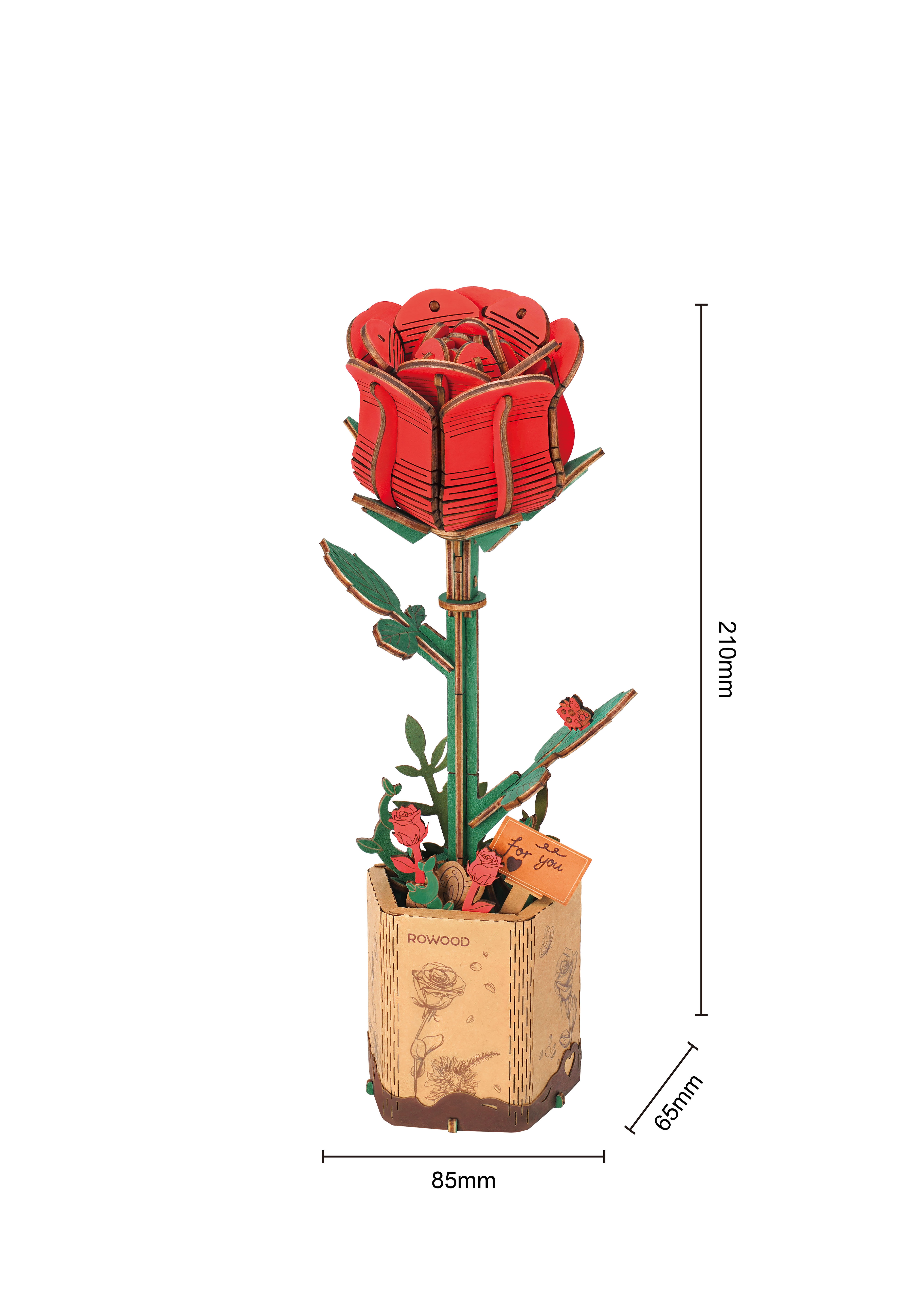 Maquete de Madeira Rosa Vermelha 3