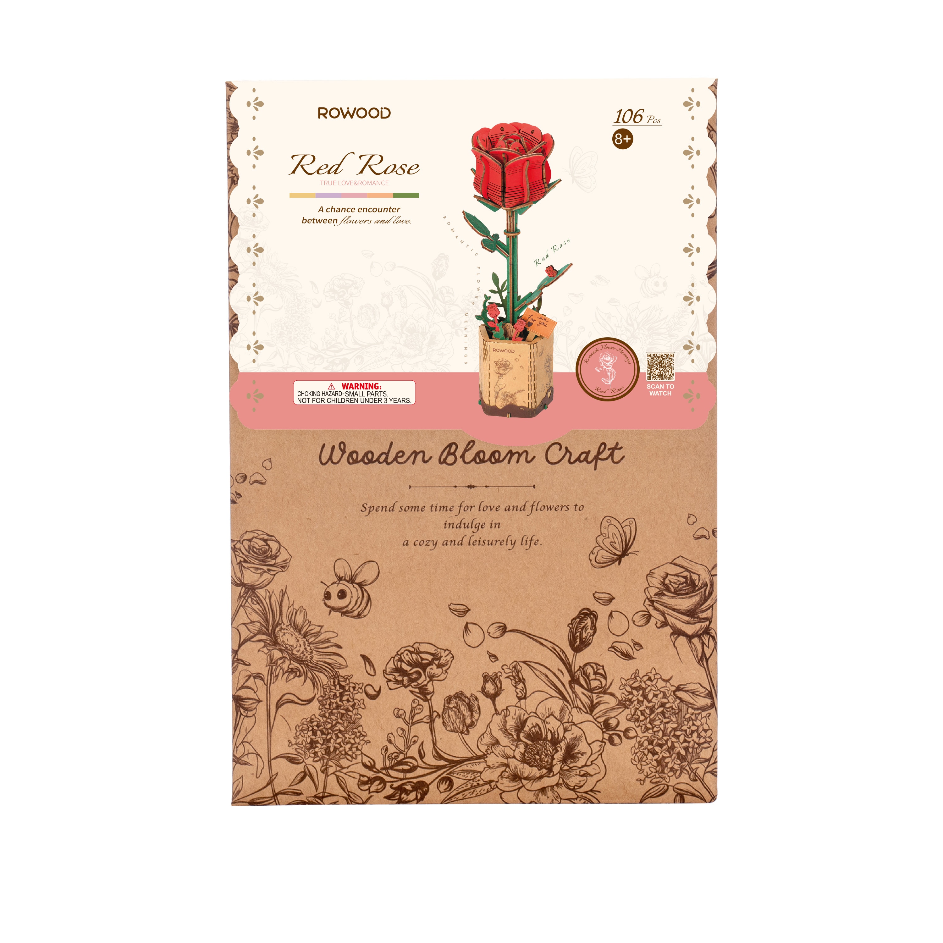 Maquete de Madeira Rosa Vermelha 4