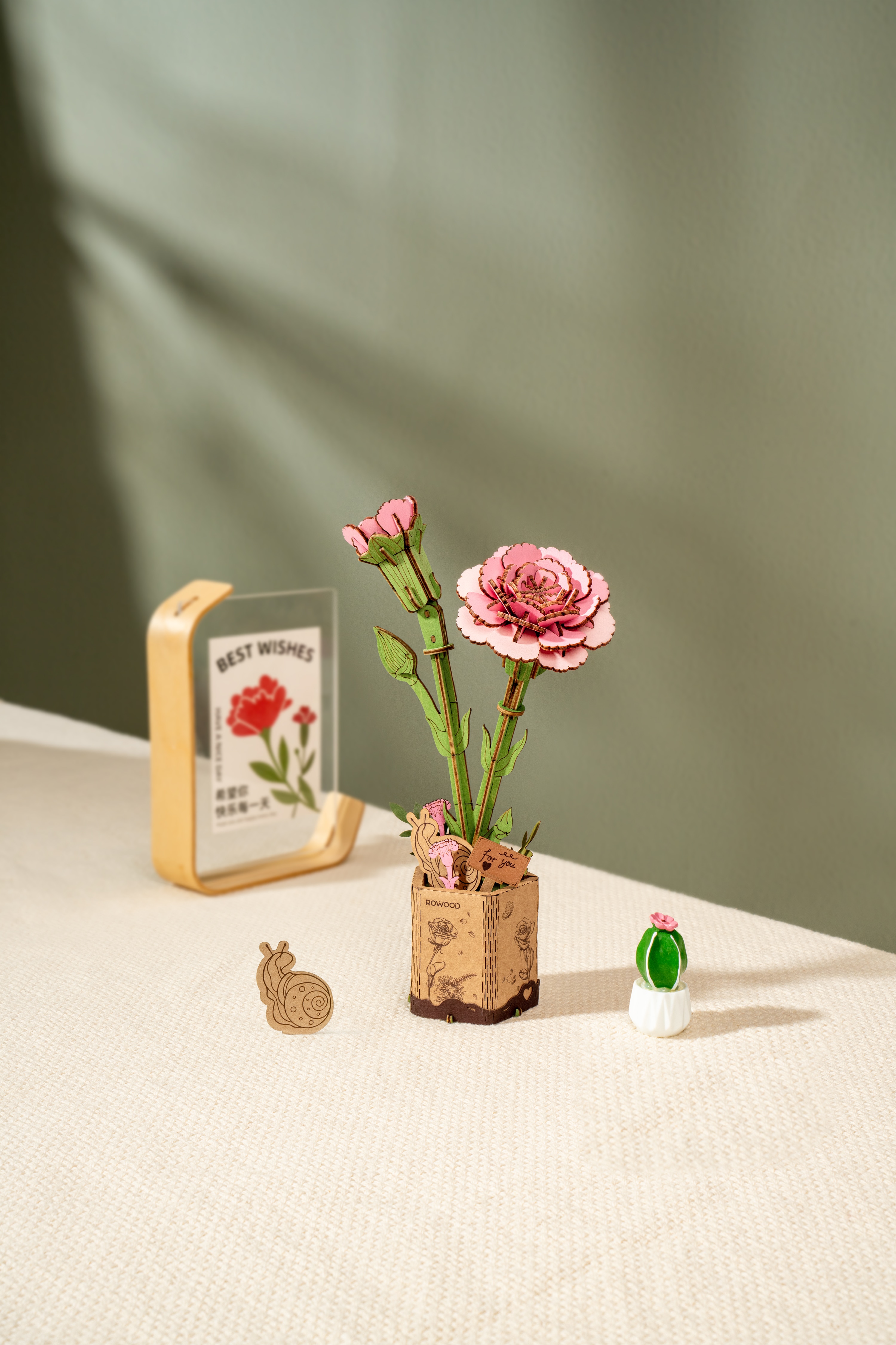 Maquete de Madeira Cravo Rosa 5