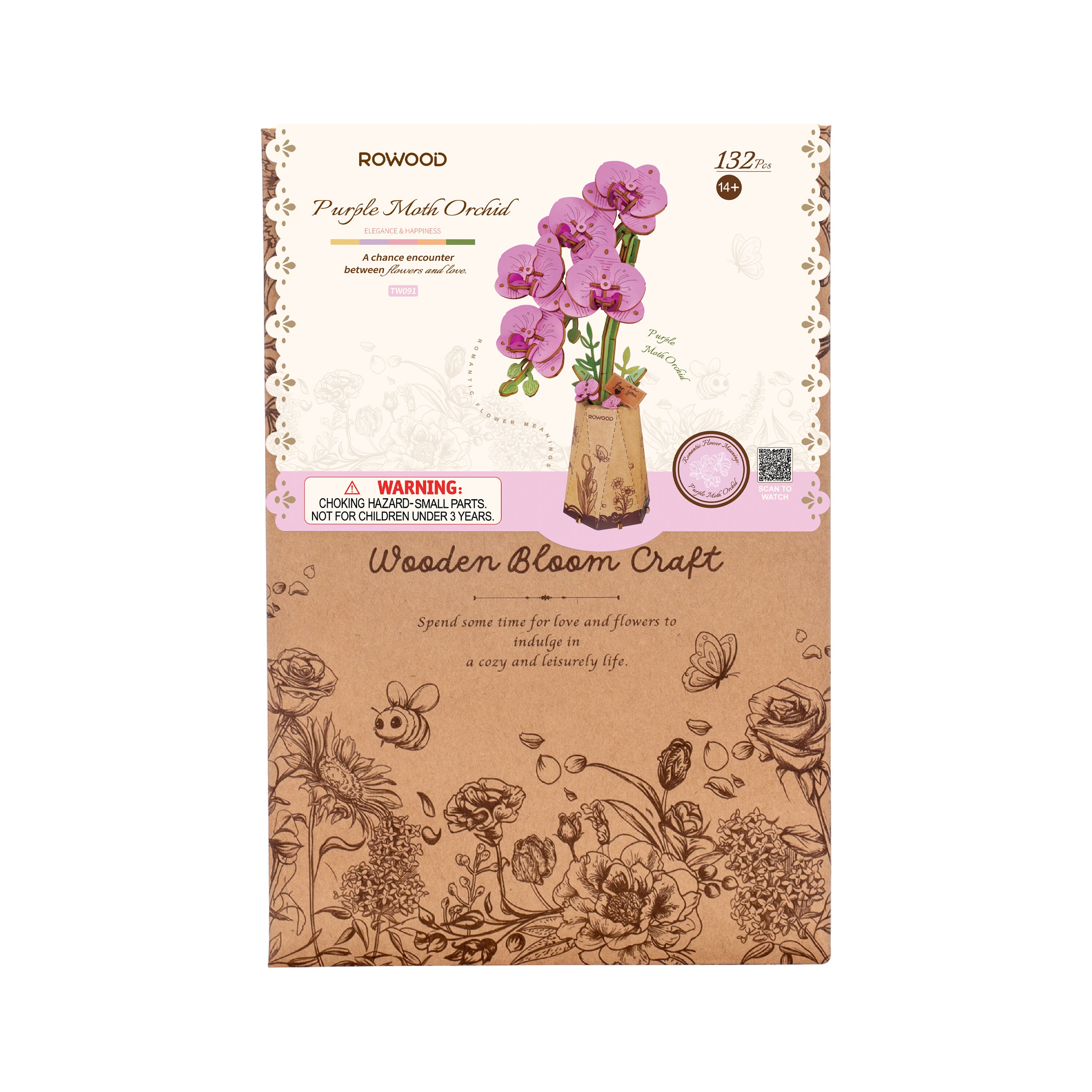 Maquete de Madeira Purple Moth Orchid 2