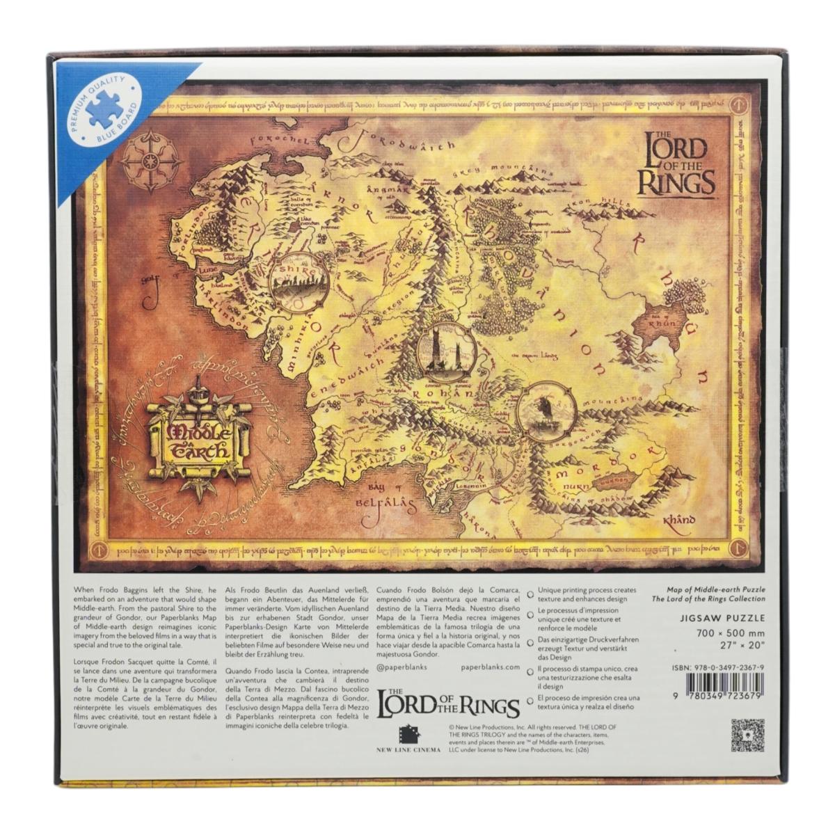Puzle Paperblanks El Señor de los Anillos Mapa de la Tierra Media de 1.000 piezas 2