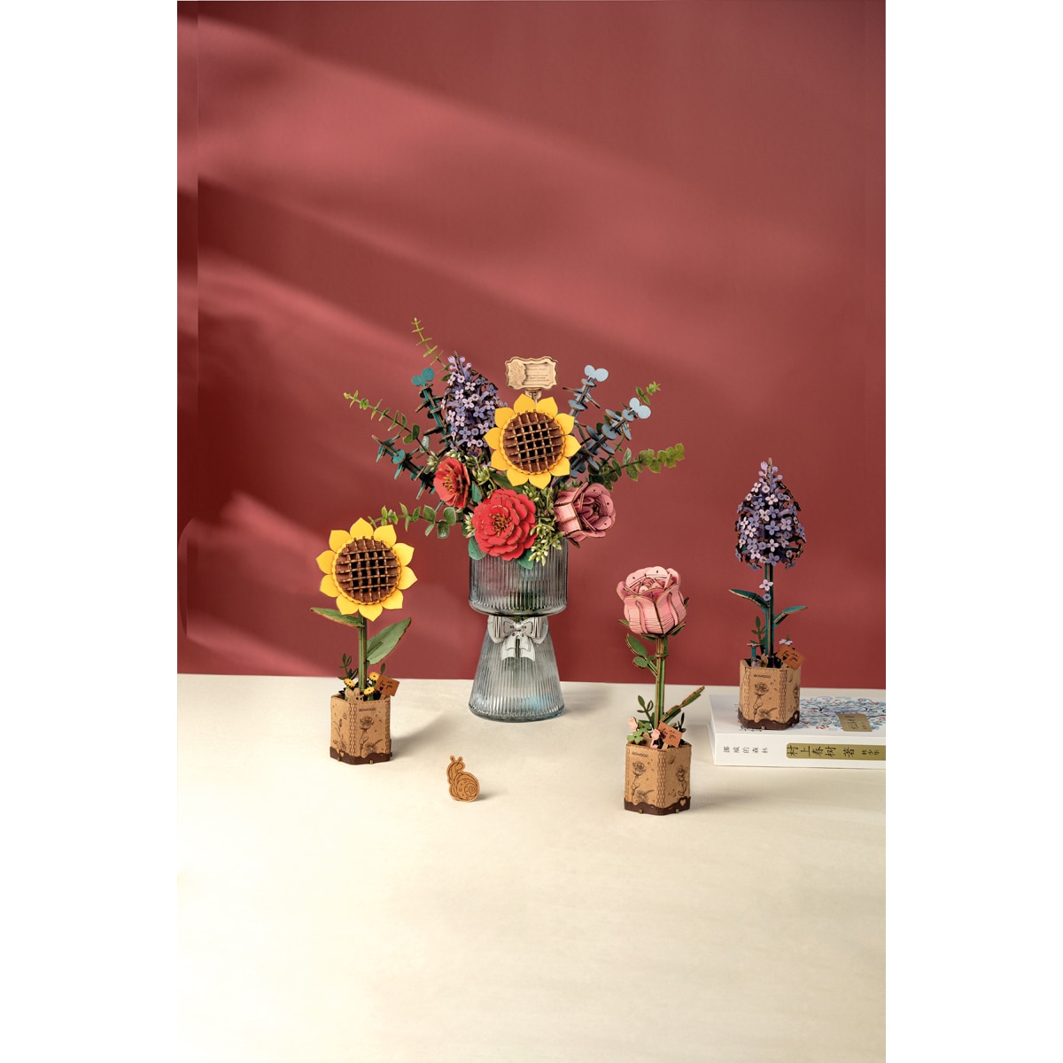 Maquete em Madeira Rowood Flower Bouquet 3