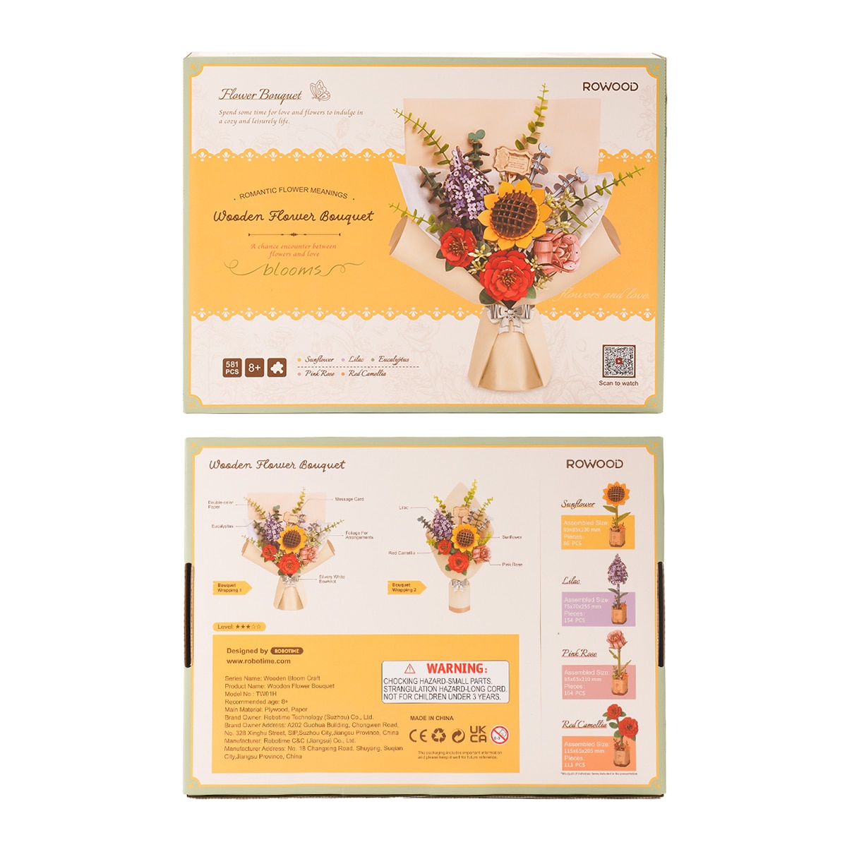 Maquete em Madeira Rowood Flower Bouquet 12