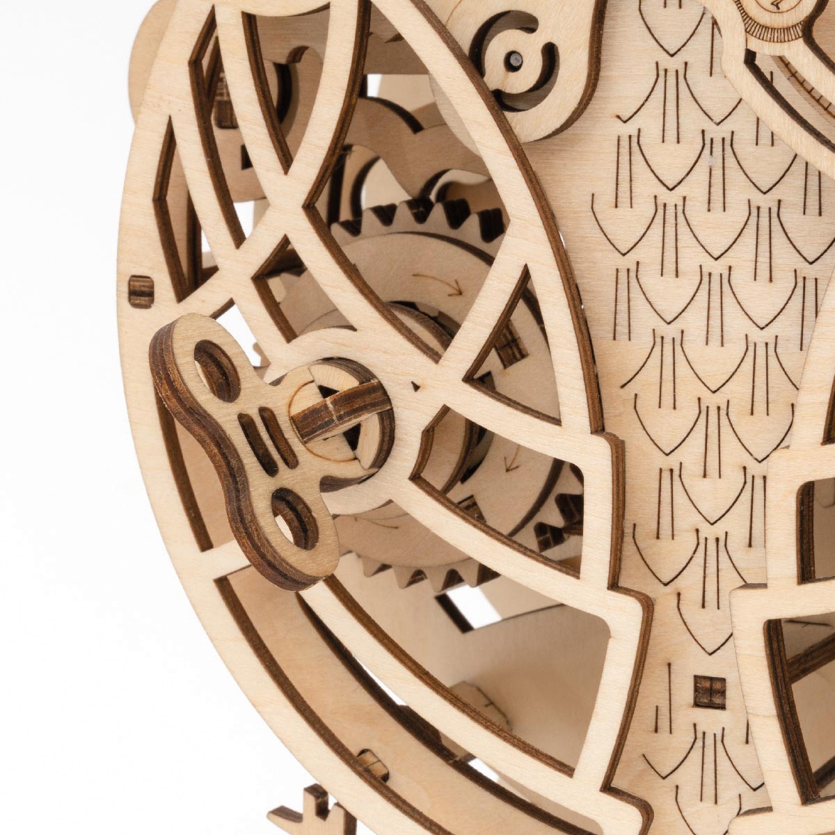 Maquete em Madeira Rokr Owl Clock 3