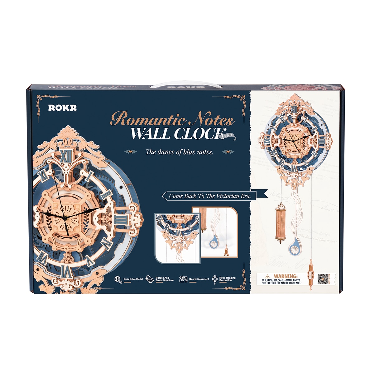 Maquete em Madeira Rokr Romantic Notes Wall Clock 7