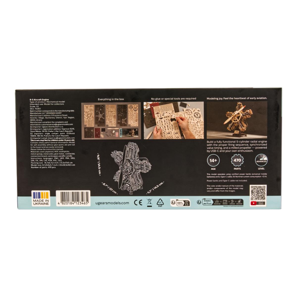 Modelo de motor de avião Ugears R-5 6