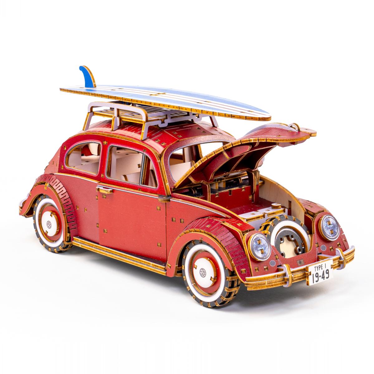 Maqueta de Madera Azone Volkswagen Beetle (TYPE 1) 1949 RED 8